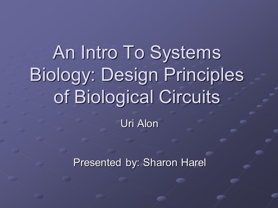 an introduction to systems biology pdf uri alon lab